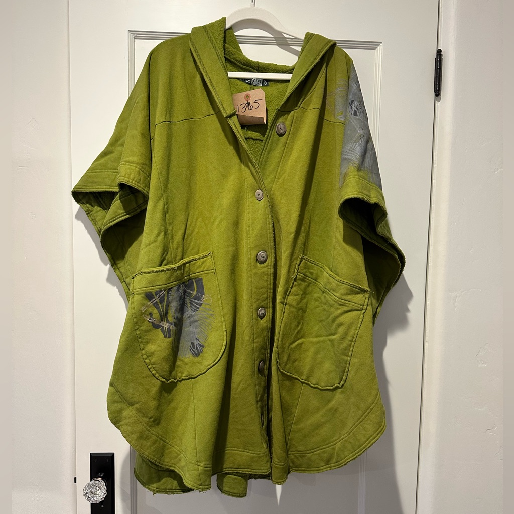 Moroccan Green Hooded Cape In Iris - Nwt!